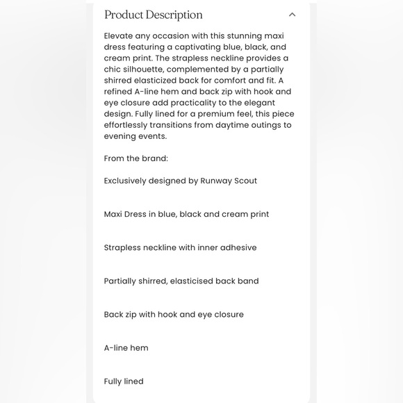 Runway Scout Kesia Strapless Maxi Dress SOLDOUT US Size 6 NWT - Picture 8 of 8